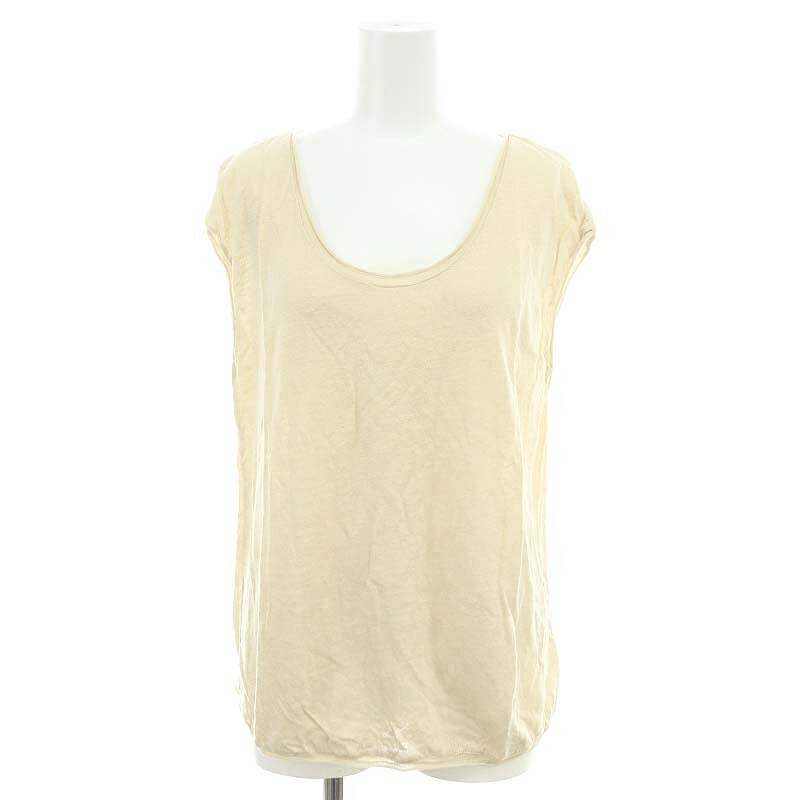 【中古】セオリー Theory カットソー ニットソー ノースリーブ Uネック リネン S ライトベージュ /ES ■OS レディース 【ベクトル 古着】 241029