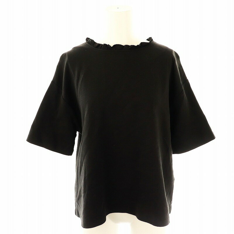 【中古】フランシュリッペ franche lippee バックリボンチュール半袖カットソー 半袖 プルオーバー M 黒 ブラック /YQ ■OS ■SH レディース 【ベクトル 古着】 250220