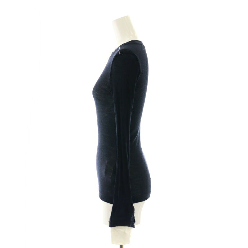【中古】チノ CINOH RIB LONG SLEEVE T ニットトップス 長袖 ウール 36 S 紺 ネイビー /KO ■OS レディース 【ベクトル 古着】 241113