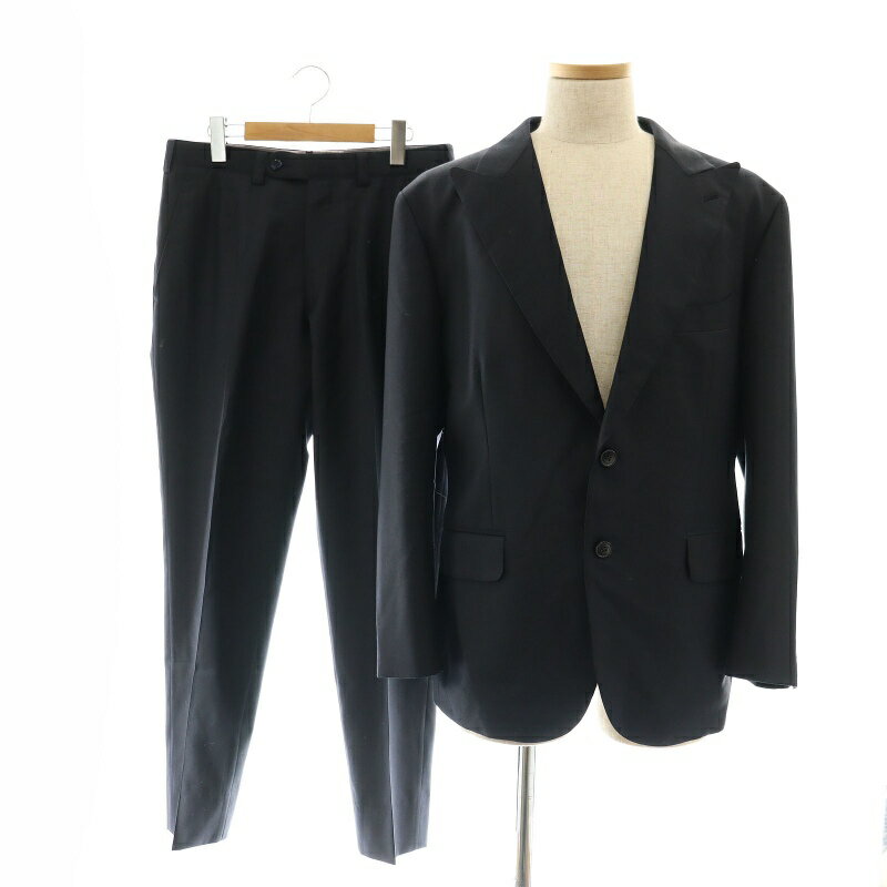 【中古】トウキョウテーラー TOKYO TAILOR ×DORMEUILスーツ セットアップ ジャケット シングル ボトムス スラックス 濃紺 /YQ ■OS ...