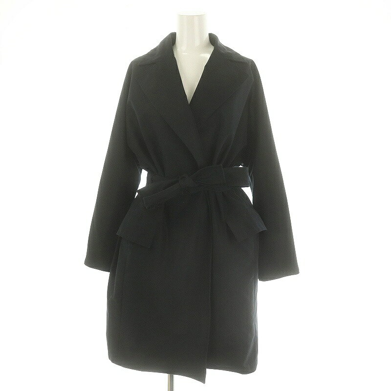 【中古】マッキントッシュ MACKINTOSH チェスターコート ミドル丈 総裏地 ベルト付き 34 紺 ネイビー /MI ■OS レディース 【ベクトル 古着】 241202