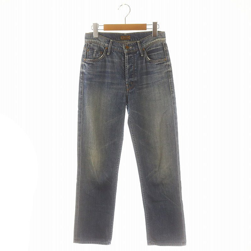 【中古】マザー mother THE DEAREST デニムパンツ ジーンズ ストレート ボタンフライ 24 インディゴブルー /DO ■OS レディース 【ベクトル 古着】 241212