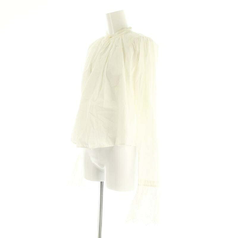 【中古】ペルド perd cuff lace blouse カフレースブラウス 長袖 白 ホワイト /KO ■OS レディース 【ベクトル 古着】 241210
