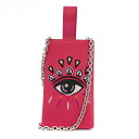 【中古】ケンゾー KENZO Chain Eye チェーンショルダーバッグ スマホケース レザー ピンク /BM レディース 【ベクトル 古着】 250318