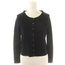 【中古】キャロリーナヘレラ Carolina Herrera クルーネックカーディガン ニット 長袖 XS 紺 ネイビー /DF ■OS レディース 【ベクトル 古着】 241225