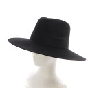 【中古】ジャネッサレオン JANESSA LEONE 中折れウールプリムハット 帽子 M 黒 ブラック /SR21 レディース 【ベクトル 古着】 250108