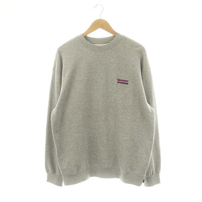 【中古】カバーナット COVERNAT プリントプルオーバースウェット 長袖 L グレー /HK ■OS ■SH メンズ 【..