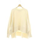 【中古】ザフラッツ THE FLATS SIDE SLIT BIG SWEAT ビッグシルエットスウェット トレーナー 長袖 コットン F オフホワイト /NR ■OS レディース 【ベクトル 古着】 241219(4)
