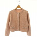 【中古】ストロベリーフィールズ STRAWBERRY-FIELDS 24AW MIXツイードニットジャケット カーディガン 長袖 ピンク /NR ■OS レディース 【ベクトル 古着】 241226