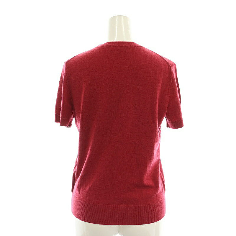 【中古】セオリー Theory 24AW Regal Wool Basic Tee P ニット カットソー 半袖 ウール S 赤 レッド /DO ■OS レディース 【ベクトル 古着】 250110