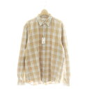 【中古】未使用品 フランク&アイリーン Frank&Eileen タグ付き FINBAR CGYF フランネルチェックシャツ 長袖 L ベージュ /KO ■OS ■SH レディース 【ベクトル 古着】 250110(4)