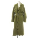 【中古】マウジー MOUSSY 2点セット LAYERED OVER コート ロングベスト ノーカラージャケット ショート 総裏地 1 カーキ /DO ■OS ...