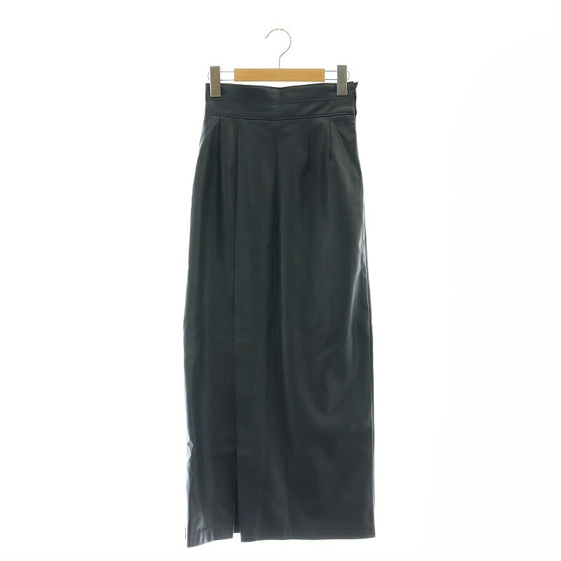 【中古】ココディール COCO DEAL エコレザーハイスリットスカート タイト ロング マキシ丈 フェイクレザー 1 S 紺 ネイビー /KO ■OS レディース 【ベクトル 古着】 250206