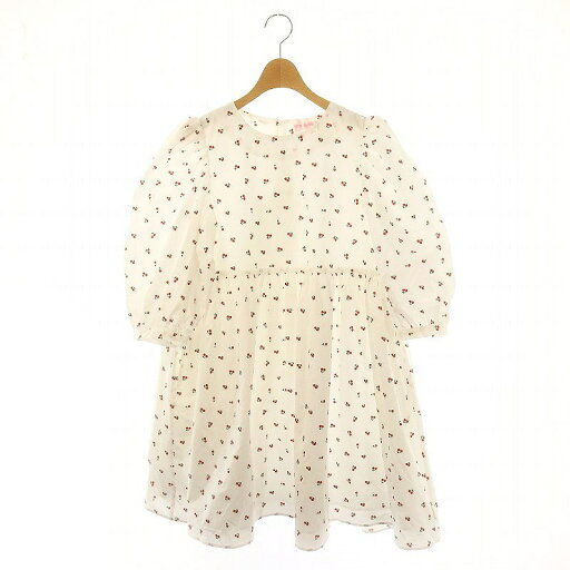 【中古】リトルサニーバイト LittleSunnyBite チェリーパフミニドレス Cherry puff mini dress ワンピース ミニ丈七分袖 コットン M 白 ホワイト 赤 レッド /YQ ■OS ■SH レディース 【ベクトル 古着】 250121 【中古】リトルサニーバイト LittleSunnyBite チェリーパフミニドレス Cherry puff mini dress ワンピース ミニ丈七分袖 コットン M 白 ホワイト 赤 レッド /YQ ■OS ■SH レディース 【ベクトル 古着】 250121