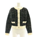 【中古】ハーリップトゥ Her lip to Mercer Tweed Cardiga ジャケット カーディガン ニット ツイード M 黒 ブラック /HK ■...