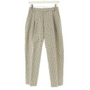 【中古】ステュディオス STUDIOUS チェックタックパンツ ストレート センタープレス 0 XS ベージュ /AT ■OS ■SH レディース 【ベクトル 古着】 250130(4)