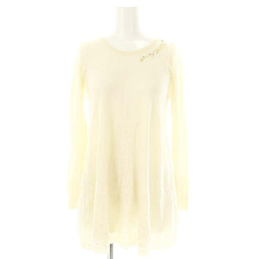 【中古】フランシュリッペ franche lippee 刺繍チュニック 長袖 ニット M アイボリー /MF ■OS レディース 【ベクトル 古着】 250208 【中古】フランシュリッペ franche lippee 刺繍チュニック 長袖 ニット M アイボリー /MF ■OS レディース 【ベクトル 古着】 250208