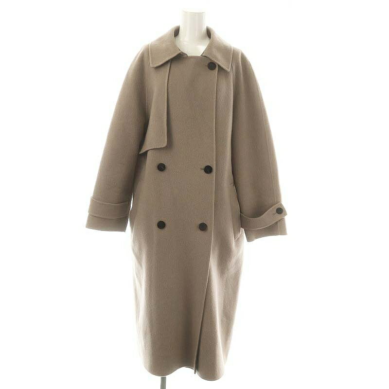 【中古】セオリーリュクス theory luxe New Motion Boheli ロングコート アウター ダブル ウール カシミヤ混 38 グレー モカ /DF ■OS ■SH レディース 【ベクトル 古着】 250206