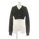 【中古】アンスクリア INSCRIRE 23AW Mohair Cardigan カーディガン ニット 長袖 Vネック クロップド アルパカ M 黒 ブラック /DO ■OS レディース 【ベクトル 古着】 250204