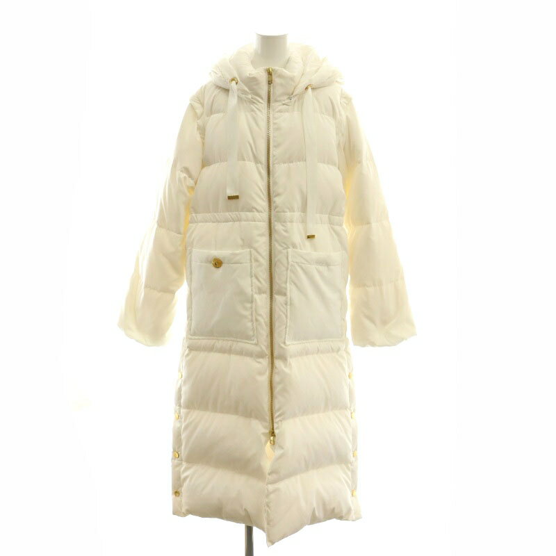【中古】グレースクラス GRACE Class 24AW 2WAYロングダウンコート ダウンベスト アウター フード 34 白 ホワイト /DF ■OS レディース 【ベクトル 古着】 250205
