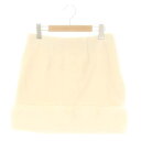 【中古】ハーリップトゥ Herlipto 23AW Monceau Boucle Mini Skirt スカート ニット ミニ ファー M アイボリー /DO ...