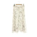 【中古】プロポーション ボディドレッシング PROPORTION BODY DRESSING フロッキーフラワースカート ロング フレア S ライトグレー /HK ■OS レディース 【ベクトル 古着】 250317(4)