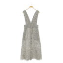 【中古】ザラ ZARA ツイード ジャンスカ ワンピース マキシ ロング XS 白 ホワイト 黒 ブラック /AT ■OS レディース 【ベクトル 古着】 25...