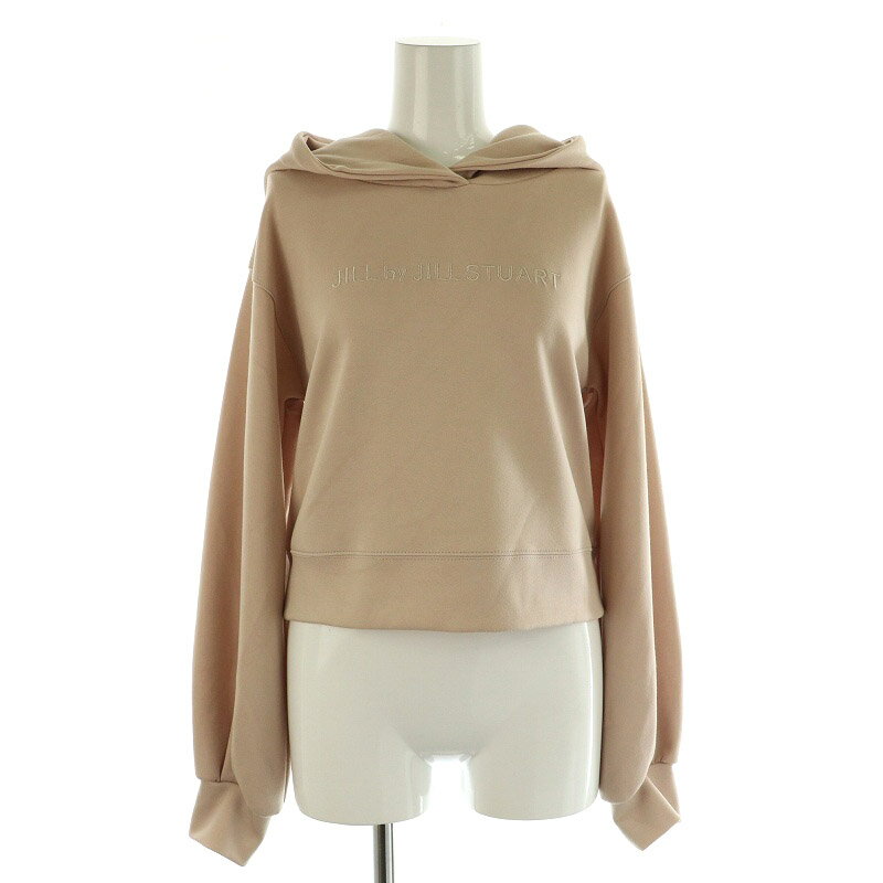 【中古】ジルバイジルスチュアート JILL by JILLSTUART 23AW ロゴショート丈スウェット パーカー 長袖 FR ベージュ /MY ■OS レディース 【ベクトル 古着】 250217