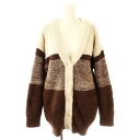 【中古】ジェラートピケ gelato pique 23AW ケーキボーダーカーディガン Vネック 長袖 F 茶 ブラウン /AT ■OS レディース 【ベクトル...