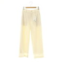 【中古】未使用品 グリーンレーベルリラクシング ユナイテッドアローズ green label relaxing タグ付き キチントボトムス サキソニー ワイド パンツ 36 オフホワイト /KO ■OS レディース 【ベクトル 古着】 250214