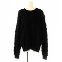 【中古】エンフォルド ENFOLD 24AW リンクルプルオーバー WRINKLE PULLOVER トレーナー 長袖 プルオーバー 38 黒 ブラック /YQ...