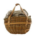 【中古】エバゴス EBAGOS 2012AW Sheep-Wool-Sweater ブライドルレザー×籐 かごバッグ ハンドバッグ ベージュ /YO25 レディ...