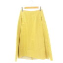 【中古】ダブルスタンダードクロージング ダブスタ DOUBLE STANDARD CLOTHING フェイクレザー スカート フレア 36 黄色 /MI ■OS レディース 【ベクトル 古着】 250303(4)