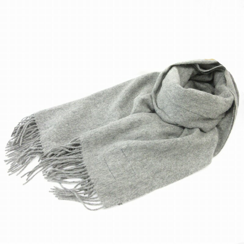 【中古】ツイードミル TWEEDMILL 大判フリンジマフラー ストール ウール グレー /UD メンズ 【ベクトル 古着】 250523