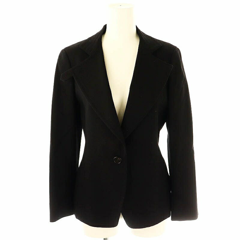 【中古】ケーティー キヨコ タカセ K.T KIYOKO TAKASE ピークドラペル1Bジャケット テーラードジャケット 7 ブラック /DF ■OS レディース 【ベクトル 古着】 250228
