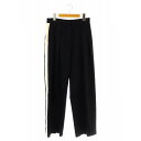 【中古】ヴィクトリアベッカム Victoria Beckham 2タックサイドラインパンツ ワイドパンツ UK10 ネイビー ホワイト /DF ■OS ■SH レディース 【ベクトル 古着】 250227