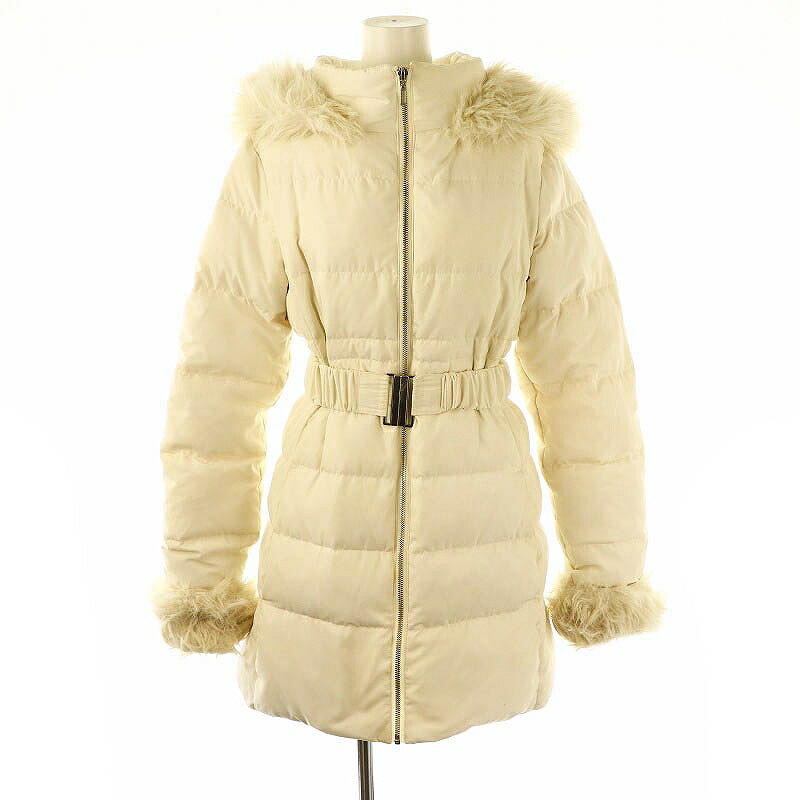 【中古】リゼクシー RESEXXY 23AW フード付ダウンコート アウター ジップアップ S オフホワイト /DO ■OS ■SH レディース 【ベクトル 古着】 250228