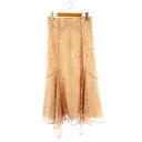 【中古】ジルバイジルスチュアート JILL by JILLSTUART 23AW シャイニーダマスクレーススカート フレアスカート マーメイド M ピンクベージュ /ES ■OS レディース 【ベクトル 古着】 250228(4)