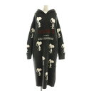 【中古】ジェラートピケ gelato pique 23SS SNOOPY パウダー総柄JQDワンピース 長袖 ロング ルームウェア 部屋着 F ダークグレー /...
