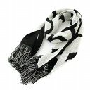 【中古】ノープロブレモ No Problemo スカーフ Scarf ロゴマフラー フリンジ リバーシブル 黒 ブラック 白 ホワイト /YT ■SH ■OF ...