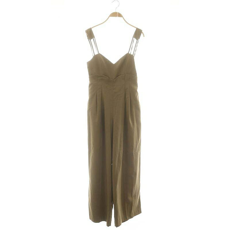 【中古】未使用品 アメリヴィンテージ Ameri VINTAGE MEDI CORD SUSPENDER WIDE PANTS オールインワン パンツ ワイド S ベージュ /HK ■OS レディース 【ベクトル 古着】 250304