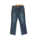 【中古】レッドカード RED CARD マーマレードミッドライズデニムパンツ ストレート ダメージ加工 26 青 /MI ■OS レディース 【ベクトル 古着】...