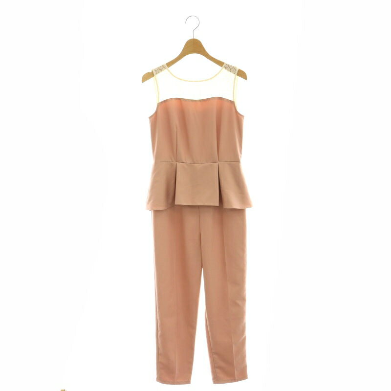 【中古】ジルバイジルスチュアート JILL by JILLSTUART レースペプラムオールインワン サロペット ノースリーブ S ピンク /AT ■OS ■SH レディース 【ベクトル 古着】 250305