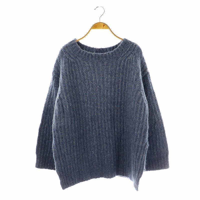 【中古】ロッソ ROSSO アーバンリサーチ 23AW ミックスカラーローゲージニット セーター 長袖 F 青 /NR ■OS レディース 【ベクトル 古着】 250310