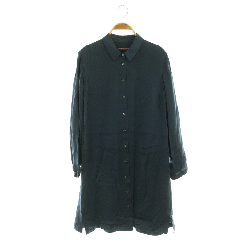 【中古】コントワーデコトニエ COMPTOIR DES COTONNIERS シャツワンピース 長袖 キュプラ サテン 7 ネ..