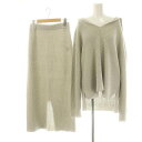【中古】アーシー earthy 24AW セットアップ ラメセーラーニットプルオーバー タイトスカート ロング F ライトグレー /DF ■OS ■SH レディ...