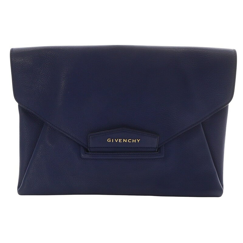 【中古】ジバンシィ GIVENCHY antigona clutch クラッチバッグ セカンドバッグ レザー 青 ブルー /SR16..