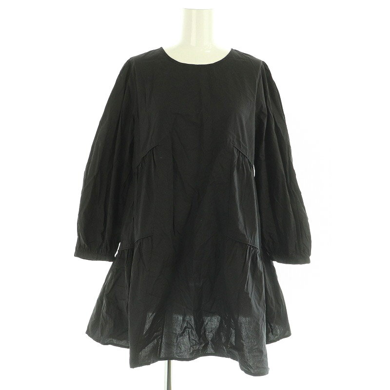 【中古】アーバンリサーチ URBAN RESEARCH 23AW シャツ ブラウス ティアードチュニック 長袖 プルオーバー F ブラック /MY ■OS レディース 【ベクトル 古着】 250321