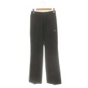 【中古】ミラオーウェン Mila Owen 24AW ウエストゴムシガレットラインジャージパンツ フレアパンツ ライン 0 ブラック ホワイト /ES ■OS ...