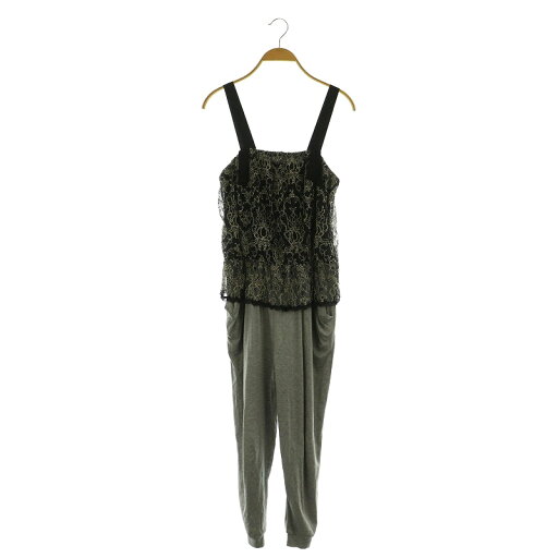 【中古】ジルスチュアート JILL STUART レース切替 オールインワン サロペット ジョガー 0 ブラック グレー /MY ■OS レディース 【ベクトル 古着】 250327 【中古】ジルスチュアート JILL STUART レース切替 オールインワン サロペット ジョガー 0 ブラック グレー /MY ■OS レディース 【ベクトル 古着】 250327